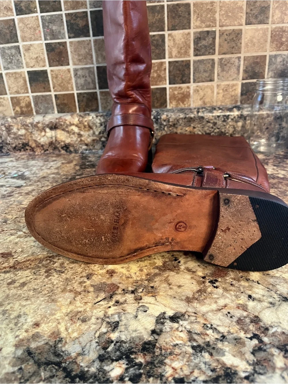 Cole Haan Chestnut Brown Leather Over-the-Knee Boots